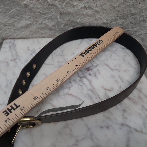 Levi's Unisex Brown/Black Faux Leather Belt w/ Gold Tone Buckle - Picture 4 of 5